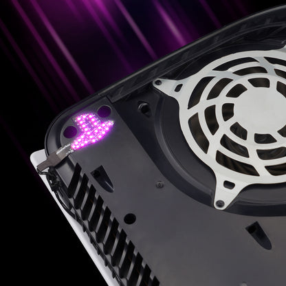 eXtremeRate PS5ディスク＆デジタルコンソール対応用RGBレインボーロゴLEDキット - 7色、40種類のエフェクト