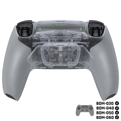 eXtremeRate PS5コントローラーBDM-030/040/050/060対応用RISE4 Plus MAXバックパドルキット、クリッキートリガーストップ＆ラバーグリップ付き【クリア&グレー】