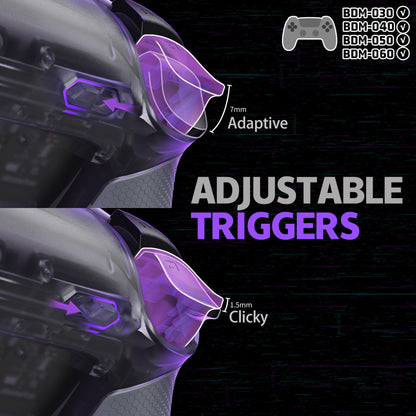 eXtremeRate PS5コントローラーBDM-030/040/050/060対応用RISE4 Plus MAXバックパドルキット、クリッキートリガーストップ＆ラバーグリップ付き【クリア&グレー】
