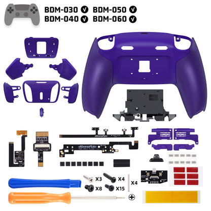 eXtremeRate PS5コントローラーBDM-030/040/050/060対応用RISE4 Plus MAXバックパドルキット、クリッキートリガーストップ＆ラバーグリップ付き【ラバー付き深い青紫色】