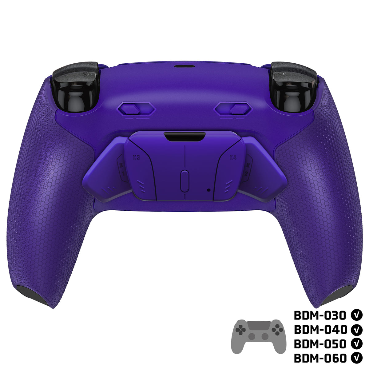 eXtremeRate PS5コントローラーBDM-030/040/050/060対応用RISE4 Plus MAXバックパドルキット、クリッキートリガーストップ＆ラバーグリップ付き【ラバー付き深い青紫色】