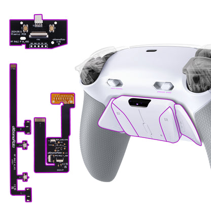 eXtremeRate PS5コントローラーBDM-030/040/050/060対応用RISE4 Plus MAXバックパドルキット、クリッキートリガーストップ＆ラバーグリップ付き【ホワイトグレー】