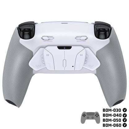 eXtremeRate PS5コントローラーBDM-030/040/050/060対応用RISE4 Plus MAXバックパドルキット、クリッキートリガーストップ＆ラバーグリップ付き【ホワイトグレー】