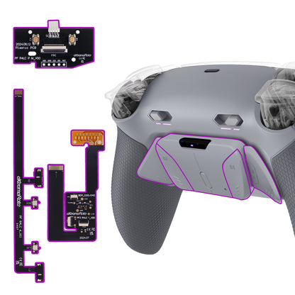 eXtremeRate RISE4 Plus MAX Back Paddle Kit for PS5 Controller BDM-030/040/050, with Clicky Trigger Stops and Rubber Grips (Black with Rubber)
