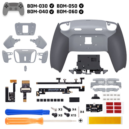 eXtremeRate RISE4 Plus MAX Back Paddle Kit for PS5 Controller BDM-030/040/050, with Clicky Trigger Stops and Rubber Grips (Black with Rubber)