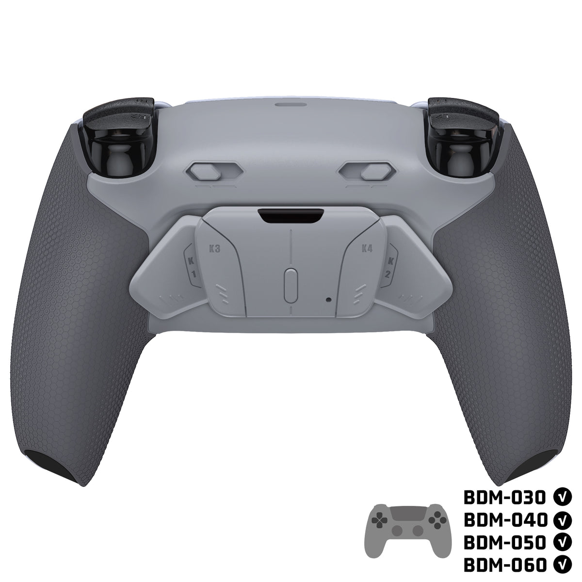 eXtremeRate RISE4 Plus MAX Back Paddle Kit for PS5 Controller BDM-030/040/050, with Clicky Trigger Stops and Rubber Grips (Black with Rubber)