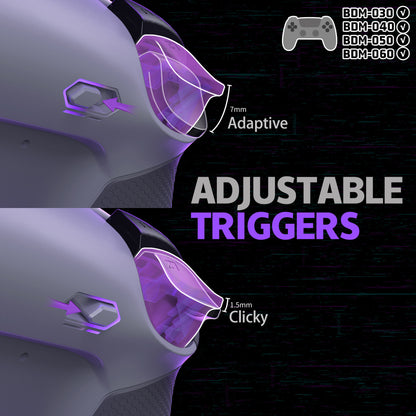 eXtremeRate RISE4 Plus MAX Back Paddle Kit for PS5 Controller BDM-030/040/050, with Clicky Trigger Stops and Rubber Grips (Black with Rubber)