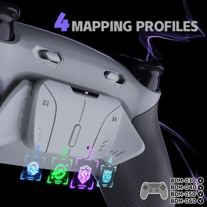 eXtremeRate RISE4 Plus MAX Back Paddle Kit for PS5 Controller BDM-030/040/050, with Clicky Trigger Stops and Rubber Grips (Black with Rubber)