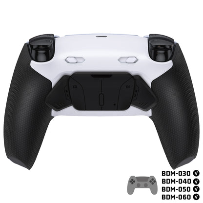 eXtremeRate PS5コントローラーBDM-030/040/050/060対応用RISE4 Plus MAXバックパドルキット、クリッキートリガーストップ＆ラバーグリップ付き【ラバー付き黒いグリップ黒い背面パドル】