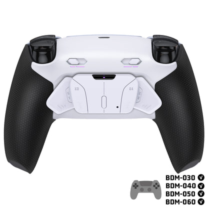 eXtremeRate PS5コントローラーBDM-030/040/050/060対応用RISE4 Plus MAXバックパドルキット、クリッキートリガーストップ＆ラバーグリップ付き【ホワイトブラック-ホワイト背面ボタン】