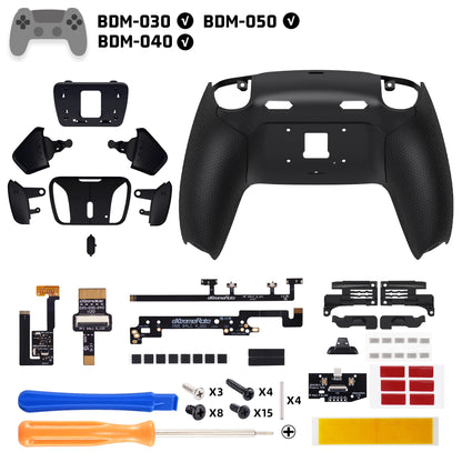 eXtremeRate PS5コントローラーBDM-030/040/050対応用RISE4 Plus MAXバックパドルキット、クリッキートリガーストップ＆ラバーグリップ付き【ラバー付きブラック】