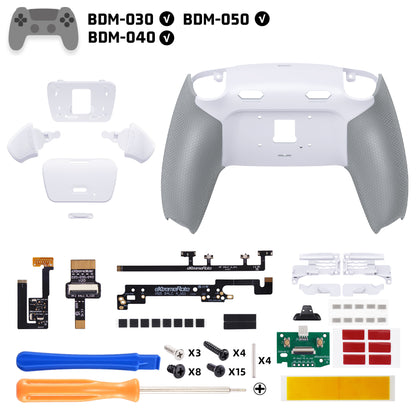 eXtremeRate PS5コントローラーBDM-030/040/050対応用RISE Plus MAXバックパドルキット、クリッキートリガーストップ＆ラバーグリップ付き【ラバー付きグレー】