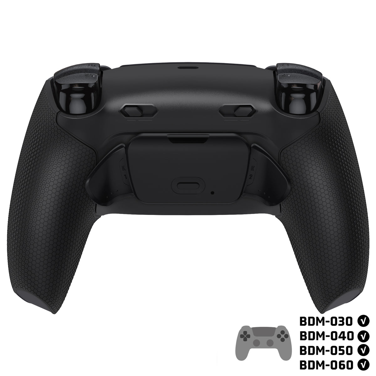 eXtremeRate RISE Plus MAX Back Paddle Kit for PS5 Controllers BDM-030/040/050, with Clicky Trigger Stops and Rubber Grips [Black Rubber Grips, White Back Paddles]