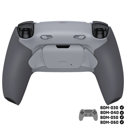 eXtremeRate RISE Plus MAX Back Paddle Kit for PS5 Controllers BDM-030/040/050, with Clicky Trigger Stops and Rubber Grips [Black Rubber Grips, White Back Paddles]