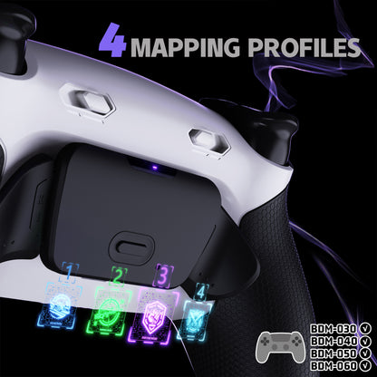 eXtremeRate PS5コントローラーBDM-030/040/050/060対応用RISE Plus MAXバックパドルキット、クリッキートリガーストップ＆ラバーグリップ付き【ラバー付き黒いグリップ黒い背面パドル】
