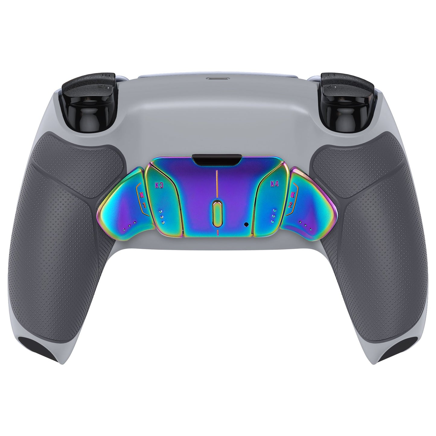 eXtremeRate Rainbow Aura Blue & Purple Real Metal Buttons (RMB) Version RISE 4.0 Remap Kit for PS5 Controller BDM-030/040 - Rubberized New Hope Gray & Classic Gray eXtremeRate