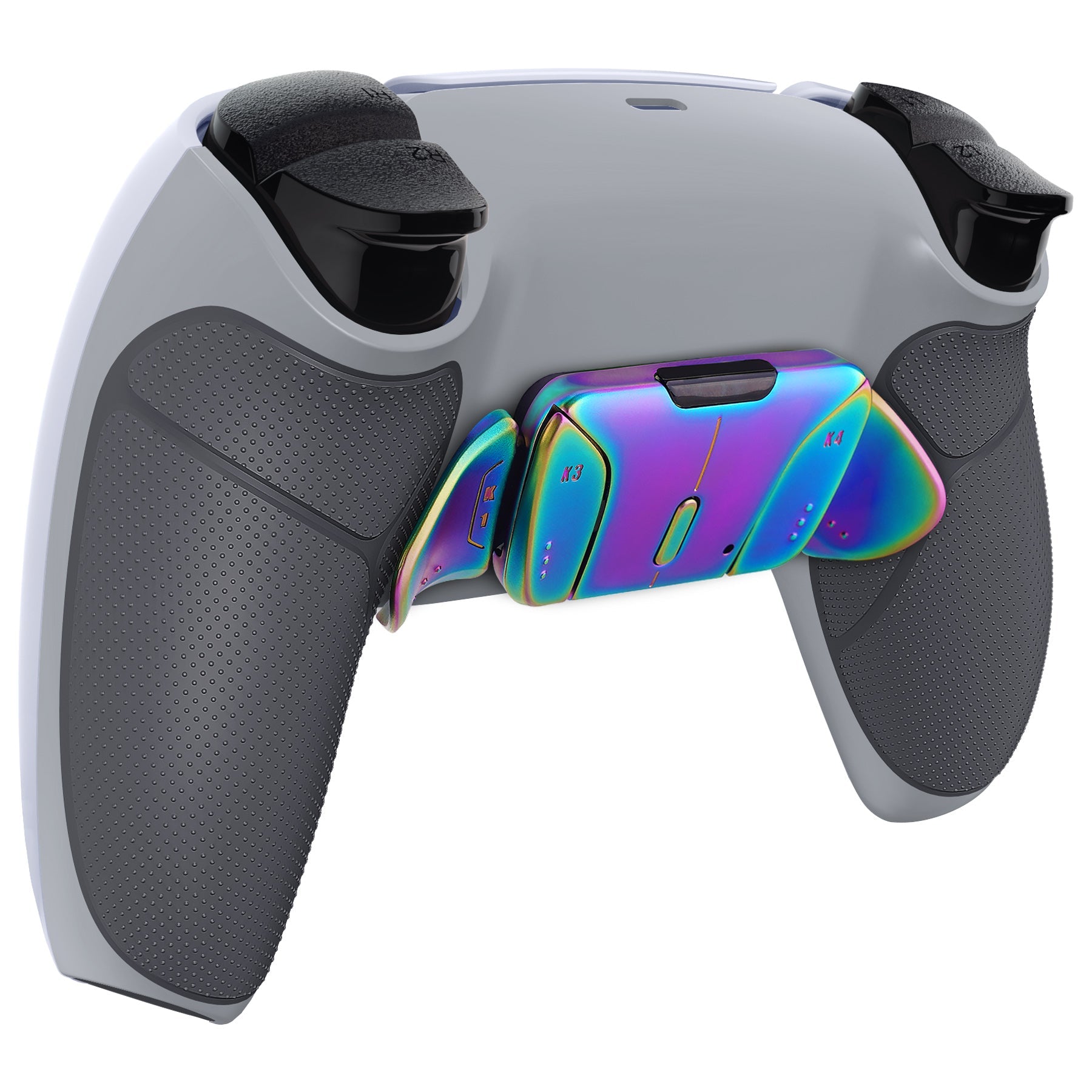 eXtremeRate Rainbow Aura Blue & Purple Real Metal Buttons (RMB) Version RISE 4.0 Remap Kit for PS5 Controller BDM-030/040 - Rubberized New Hope Gray & Classic Gray eXtremeRate