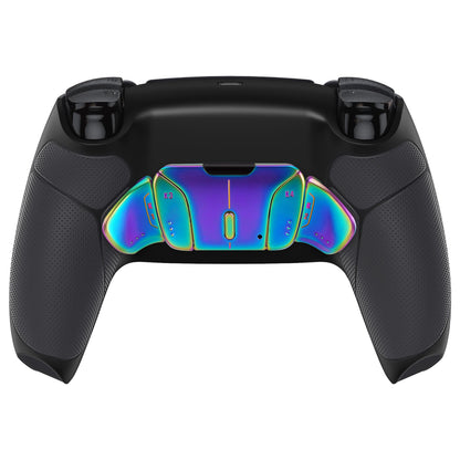 eXtremeRate Rainbow Aura Blue & Purple Real Metal Buttons (RMB) Version RISE4 Remap Kit for PS5 Controller BDM-010/020 - Rubberized Black eXtremeRate