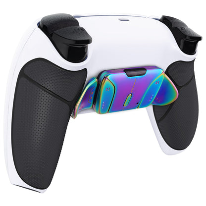 eXtremeRate Rainbow Aura Blue & Purple Real Metal Buttons (RMB) Version RISE4 Remap Kit for PS5 Controller BDM-010/020 - Rubberized White Black eXtremeRate