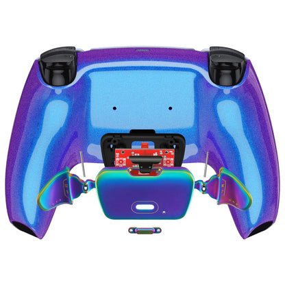 eXtremeRate Rainbow Aura Blue & Purple Real Metal Buttons (RMB) Version RISE Remap Kit for PS5 Controller BDM-030/040 - Chameleon Purple Blue eXtremeRate