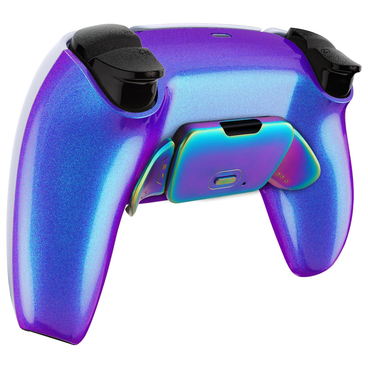 eXtremeRate Rainbow Aura Blue & Purple Real Metal Buttons (RMB) Version RISE Remap Kit for PS5 Controller BDM-030/040 - Chameleon Purple Blue eXtremeRate