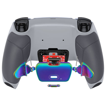 eXtremeRate Rainbow Aura Blue & Purple Real Metal Buttons (RMB) Version RISE Remap Kit for PS5 Controller BDM-030/040 - Rubberized New Hope Gray & Classic Gray eXtremeRate