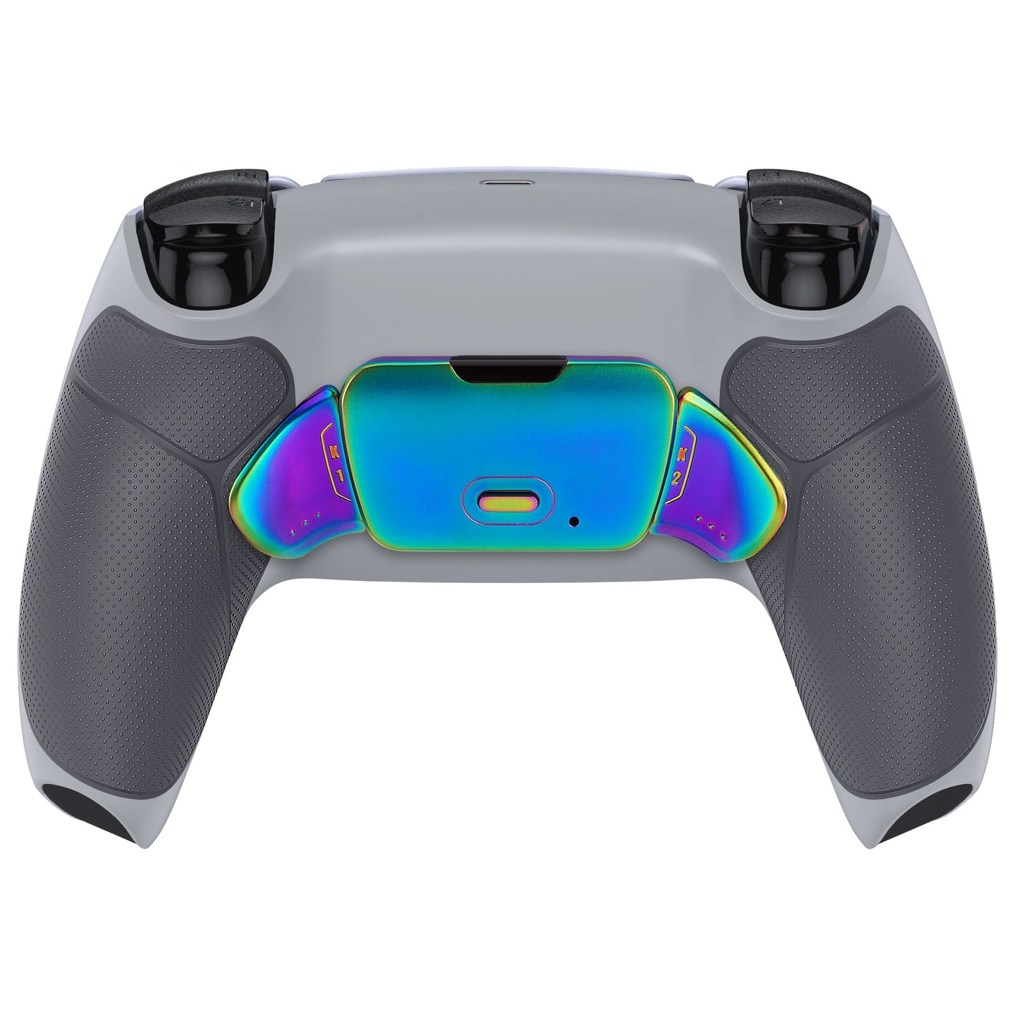 eXtremeRate Rainbow Aura Blue & Purple Real Metal Buttons (RMB) Version RISE Remap Kit for PS5 Controller BDM-030/040 - Rubberized New Hope Gray & Classic Gray eXtremeRate