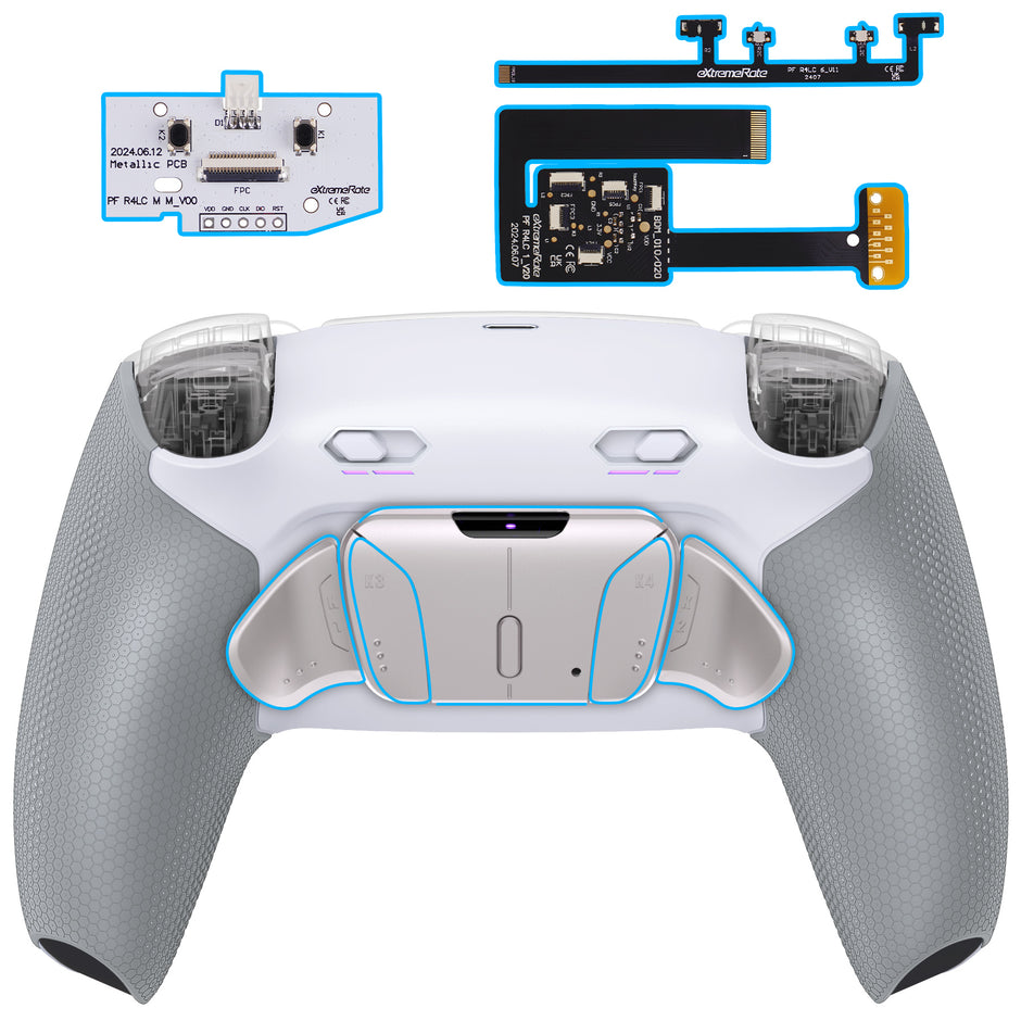 PS5コントローラーBDM-010/020対応用リアルメタルボタン (RMB) バージョンRISE4 Plus MAXバックパドルキット ...