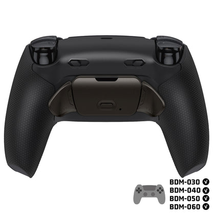 eXtremeRate PS5コントローラーBDM-030/040/050/060対応用リアルメタルボタン (RMB) バージョンRISE Plus MAXバックパドルキット、クリッキートリガーストップ＆ラバーグリップ付き【ラバー付きブラック】