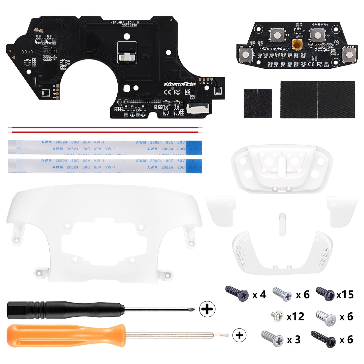 eXtremeRate Remappable RISE4 Remap Kit for Nintendo Switch Pro Controller - White eXtremeRate