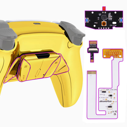 eXtremeRate PS5コントローラーBDM-030/040/050対応用再割り当て可能なRISE4 V3リマップキット【クロームゴールド】