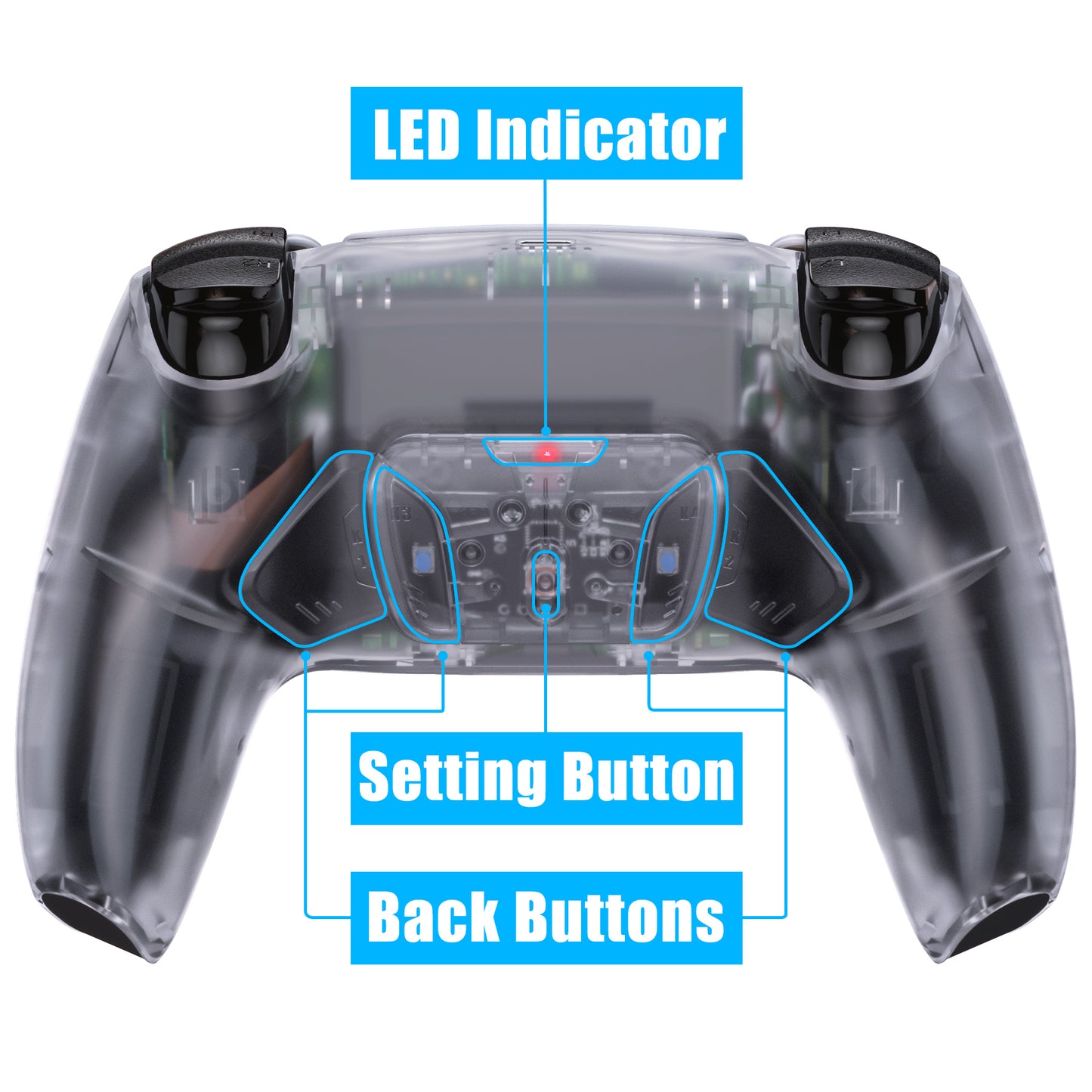 eXtremeRate PS5コントローラーBDM-030/040/050対応用再割り当て可能なRISE4 V3リマップキット【クリア】