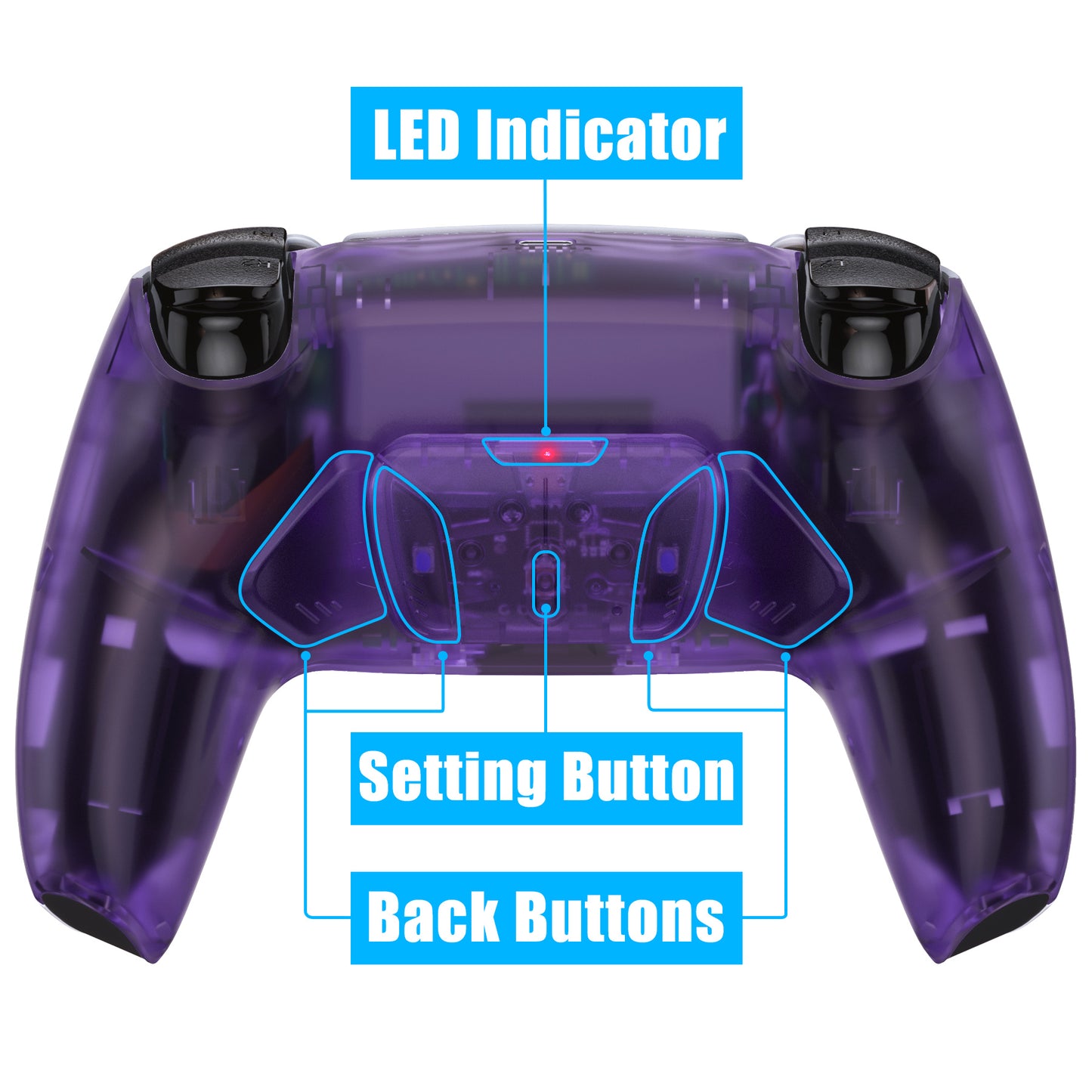 eXtremeRate PS5コントローラーBDM-030/040/050対応用再割り当て可能なRISE4 V3リマップキット【クリアパープル】