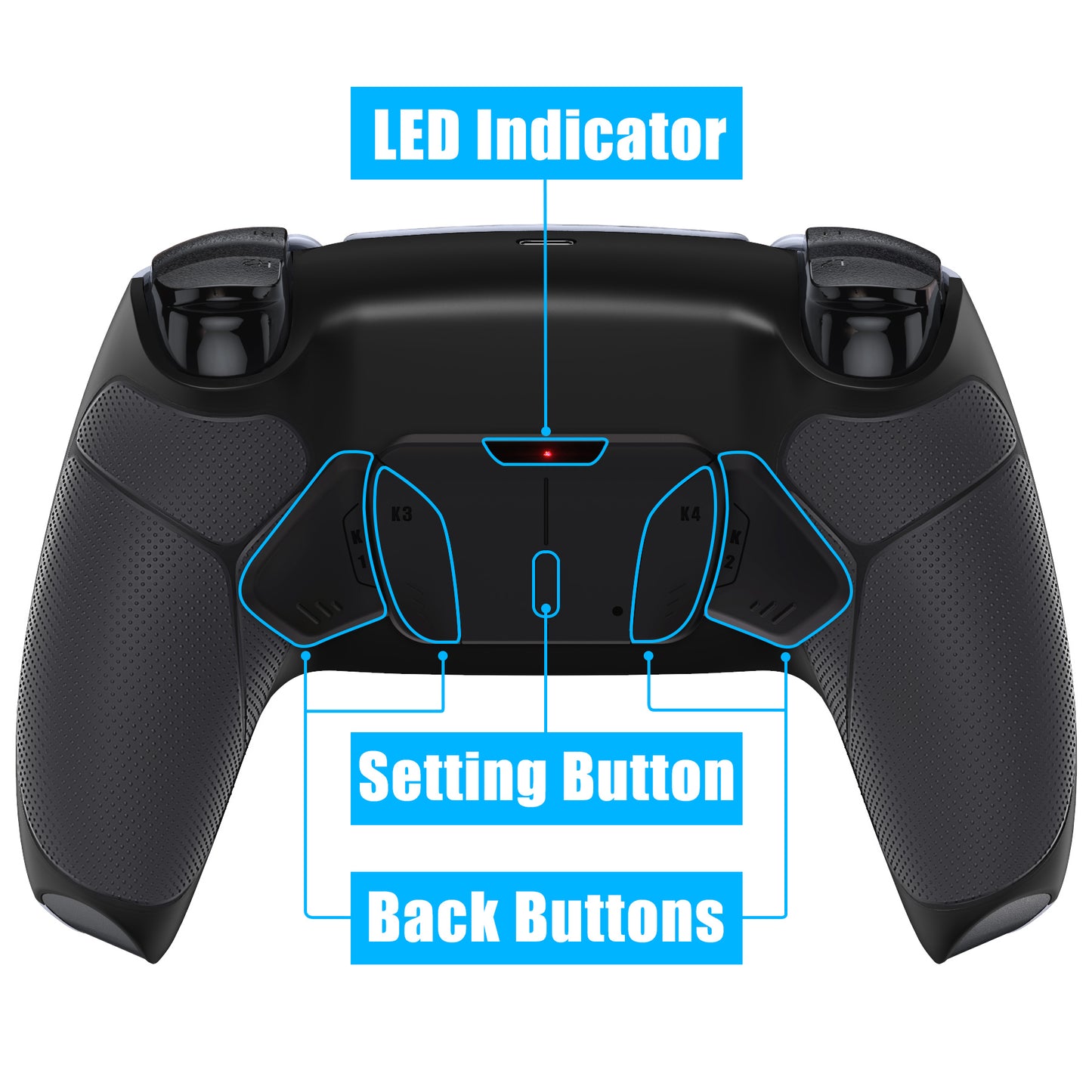 eXtremeRate PS5コントローラーBDM-030/040/050対応用再割り当て可能なRISE4 V3リマップキット【ラバー付きブラック】