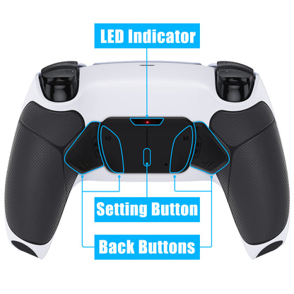 eXtremeRate PS5コントローラーBDM-030/040/050対応用再割り当て可能なRISE4 V3リマップキット【ラバー付き黒いグリップ黒い背面パドル】