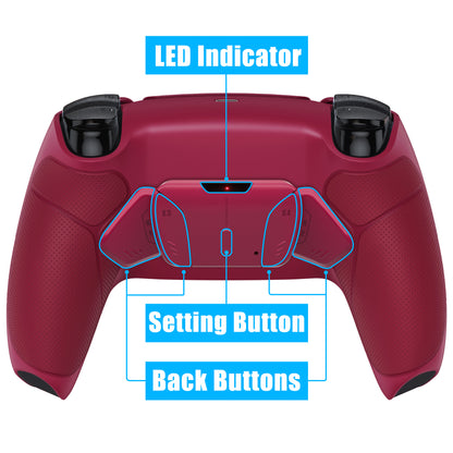 eXtremeRate PS5コントローラーBDM-030/040/050対応用再割り当て可能なRISE4 V3リマップキット【ラバー付きカーマインレッド】