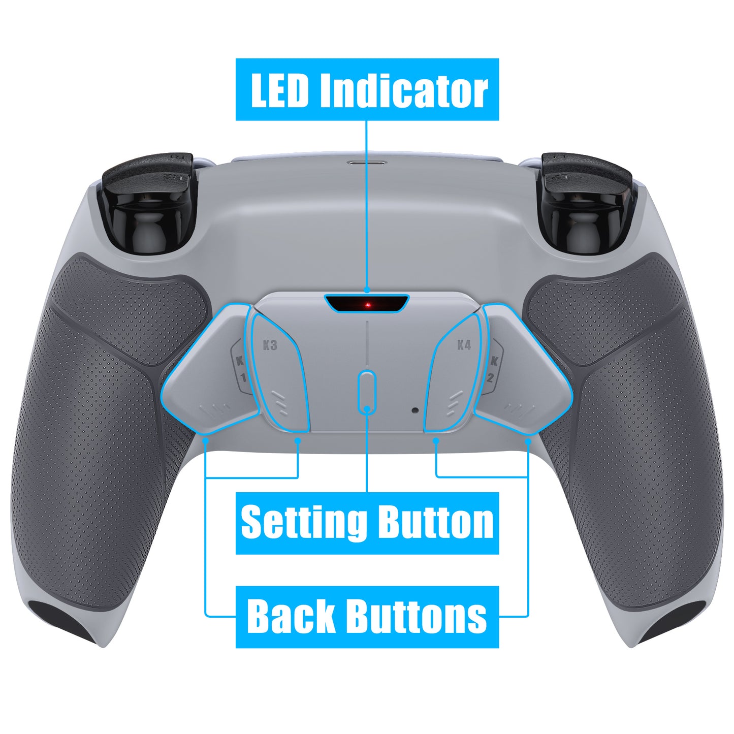 eXtremeRate PS5コントローラーBDM-030/040/050対応用再割り当て可能なRISE4 V3リマップキット【ラバー付き灰白&クラシックグレー】