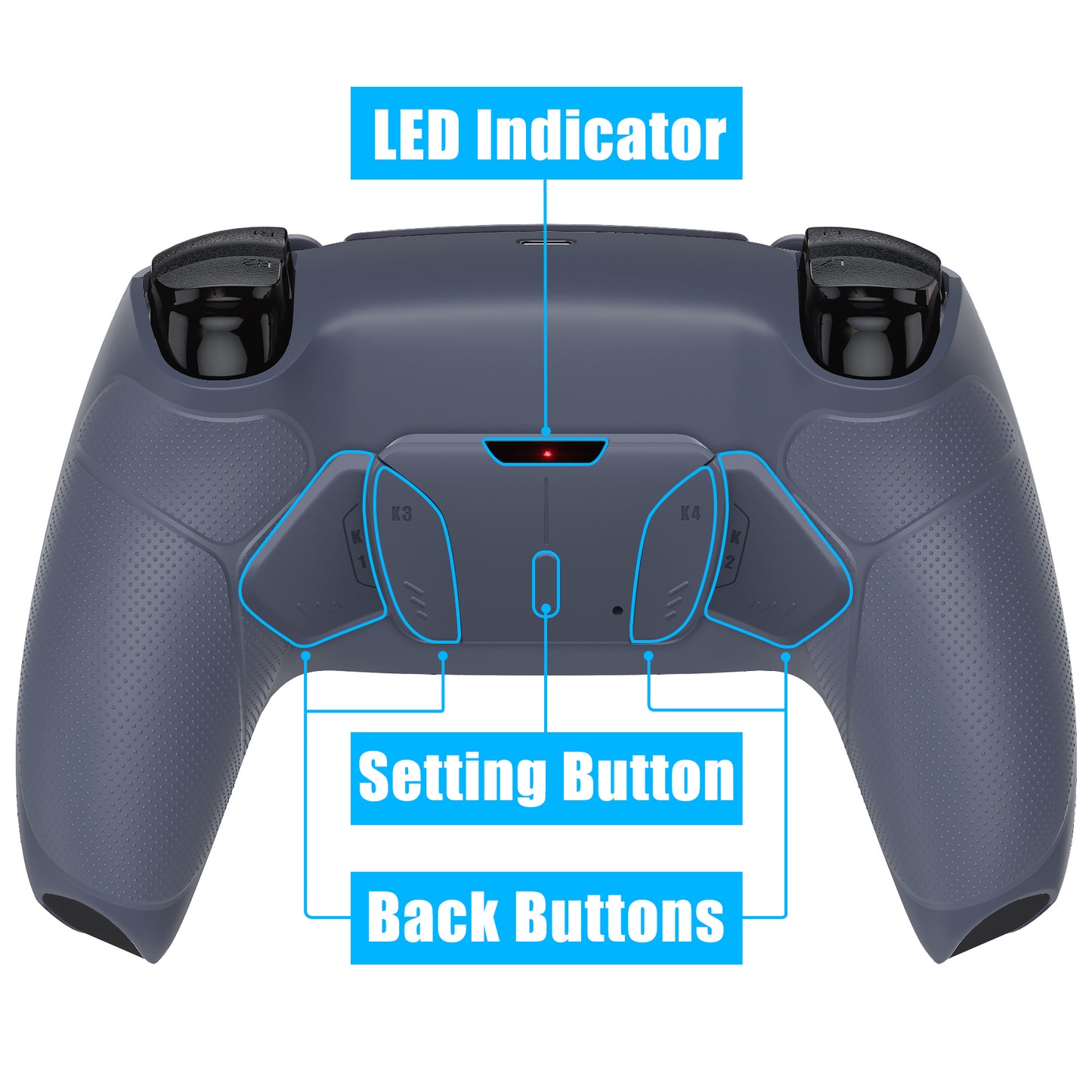 eXtremeRate PS5コントローラーBDM-030/040/050対応用再割り当て可能なRISE4 V3リマップキット【ラバー付きティントゥーラ ネーラ】