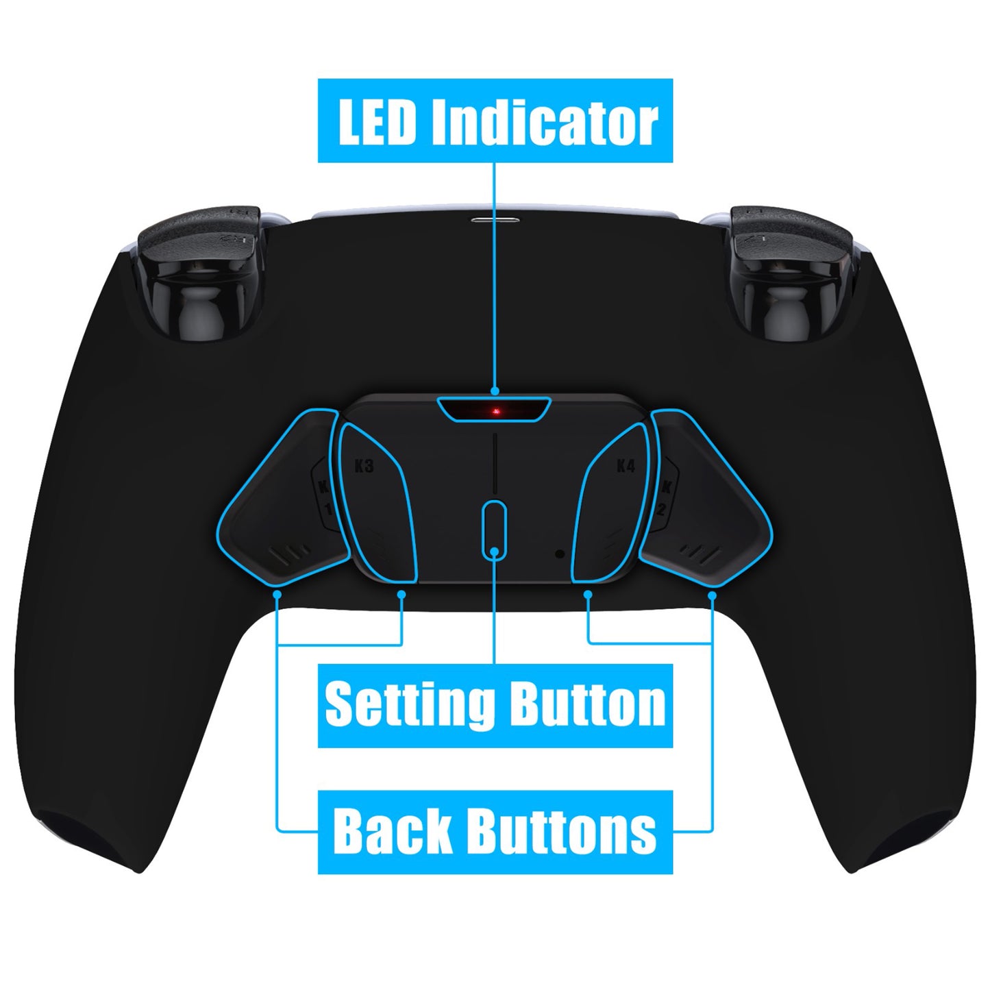 eXtremeRate RISE4 V3 Remap Kit for PS5 Controllers (BDM-030/040/050) - Black with Rubber