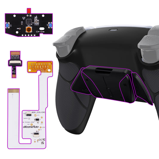 eXtremeRate PS5コントローラーBDM-030/040/050/060対応用再割り当て可能なRISE4 V4リマップキット【ラバー付きブラック】