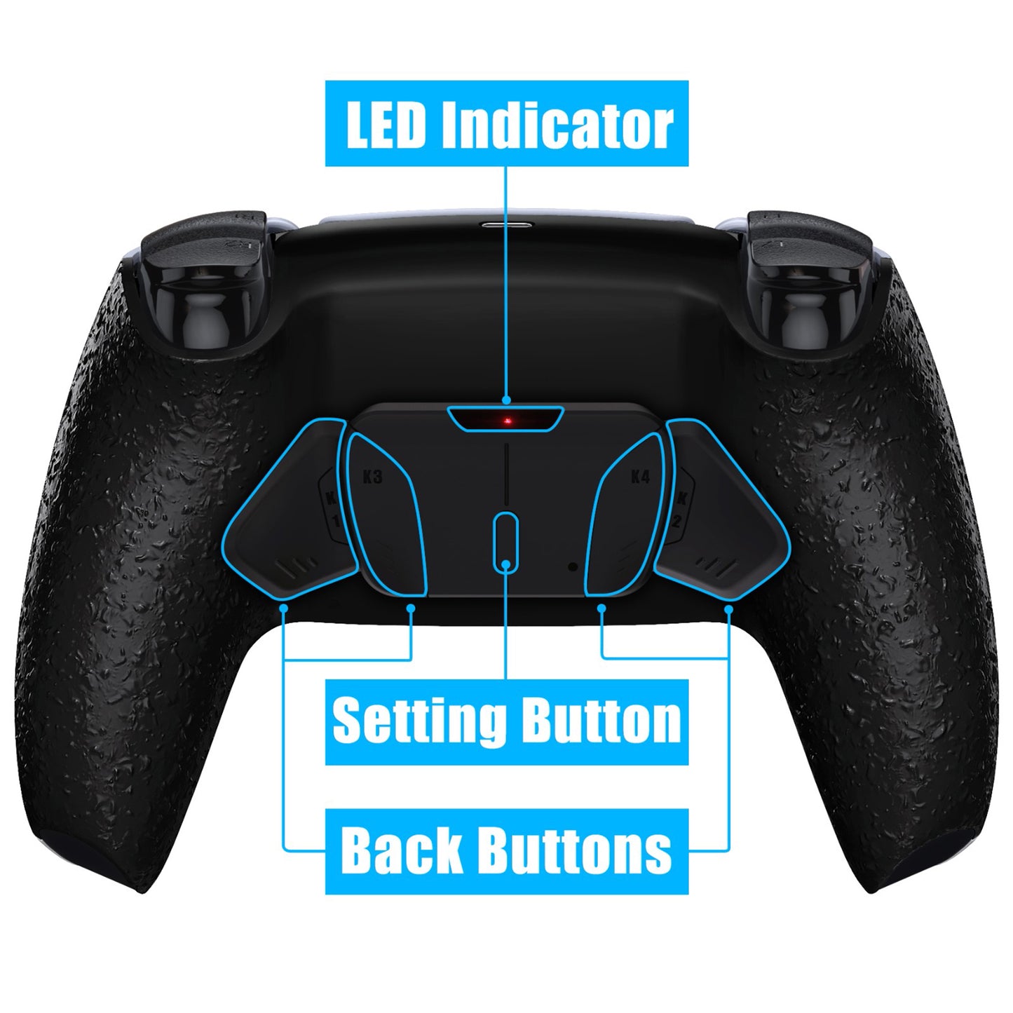 eXtremeRate RISE4 V3 Remap Kit for PS5 Controllers (BDM-030/040/050) - Black with Rubber