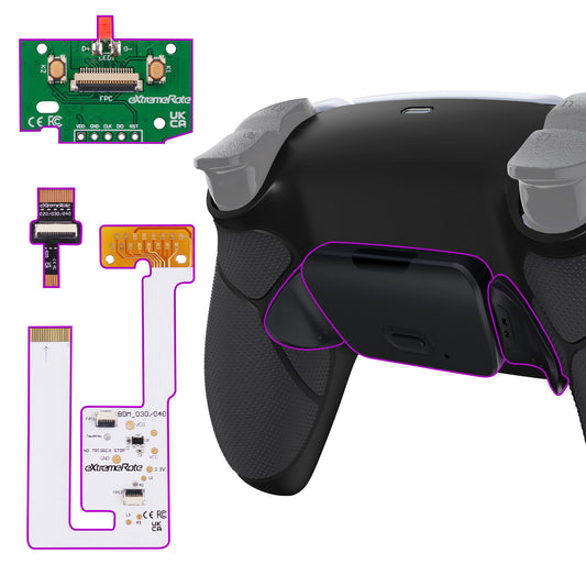 eXtremeRate PS5コントローラーBDM-030/040/050/060対応用再割り当て可能なRISE V4リマップキット【ラバー付きブラック】