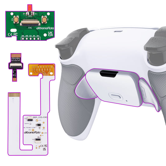 eXtremeRate PS5コントローラーBDM-030/040/050/060対応用再割り当て可能なRISE V4リマップキット【ラバー付きグレー】