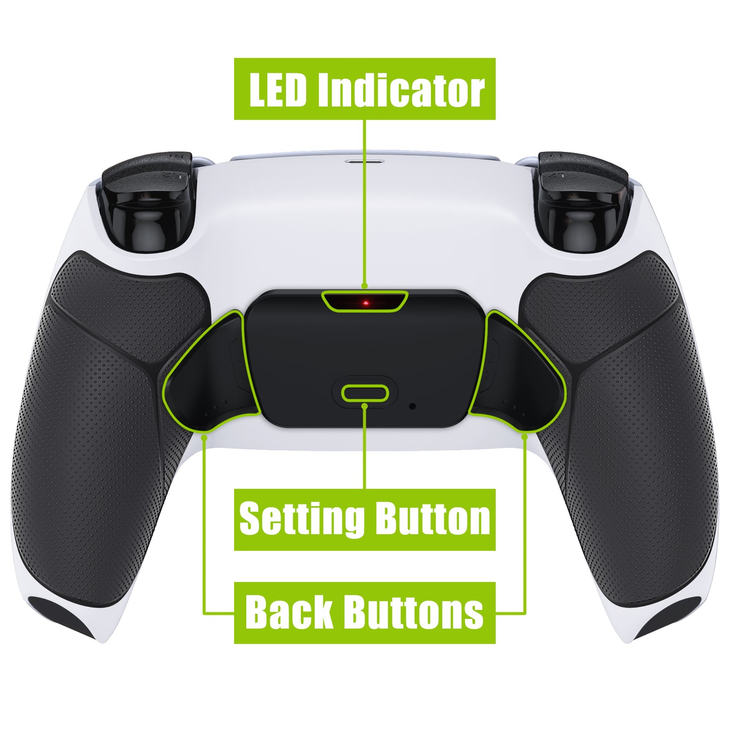 eXtremeRate PS5コントローラーBDM-030/040/050/060対応用再割り当て可能なRISE V4リマップキット【ホワイトブラック＆ブラック背面ボタン】