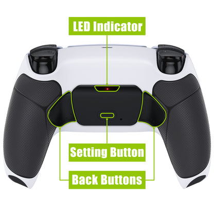 eXtremeRate PS5コントローラーBDM-030/040/050/060対応用再割り当て可能なRISE V4リマップキット【ホワイトブラック＆ブラック背面ボタン】