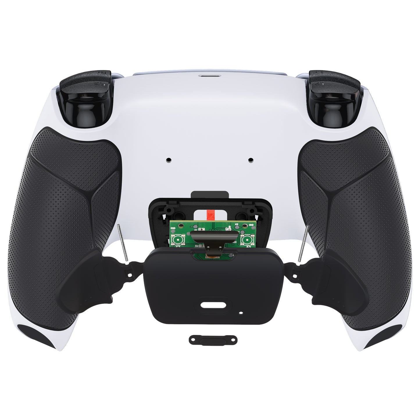 eXtremeRate PS5コントローラーBDM-030/040/050/060対応用再割り当て可能なRISE V4リマップキット【ホワイトブラック＆ブラック背面ボタン】