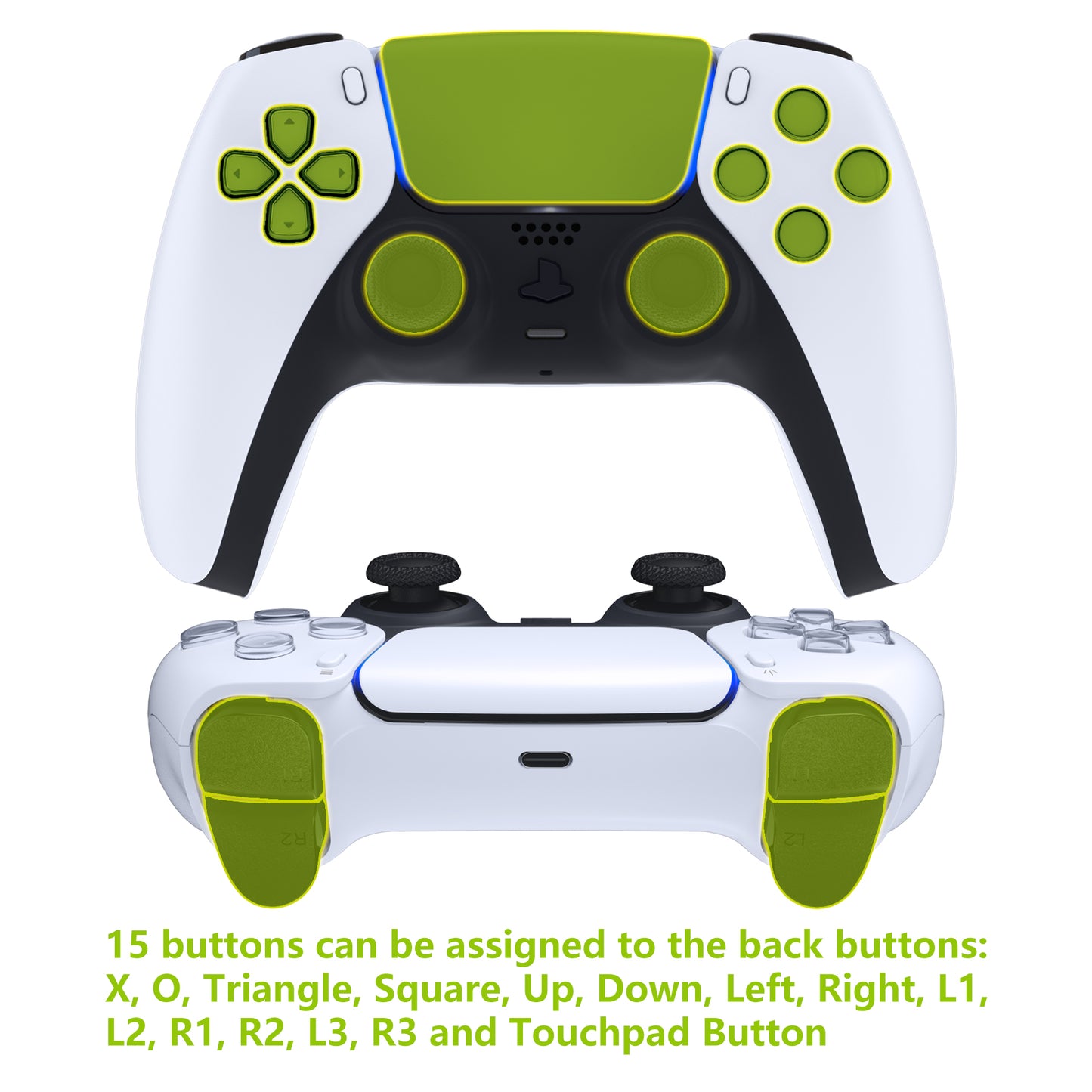 eXtremeRate PS5コントローラーBDM-030/040/050/060対応用再割り当て可能なRISE V4リマップキット【ホワイトブラック-ホワイト背面ボタン】