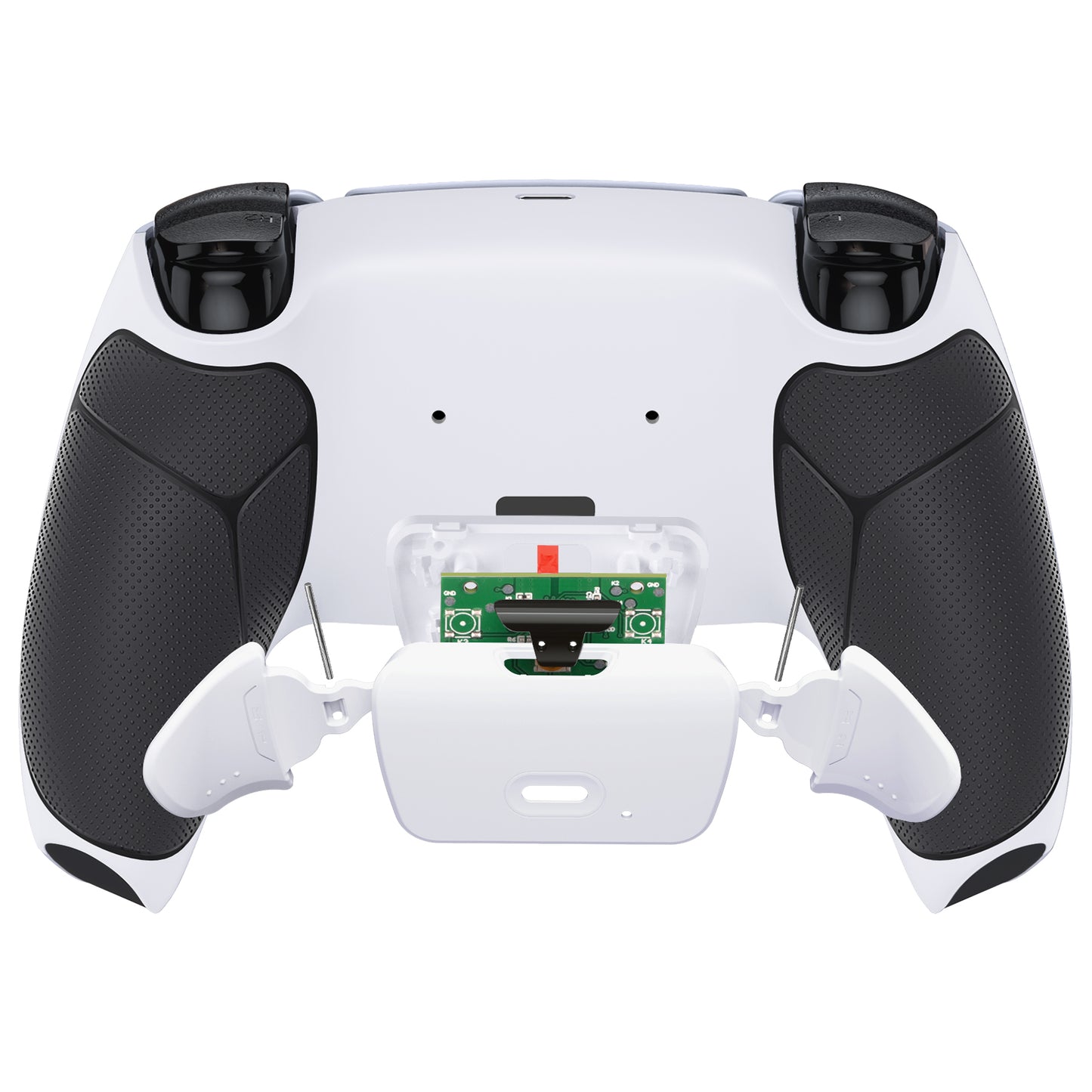 eXtremeRate PS5コントローラーBDM-030/040/050/060対応用再割り当て可能なRISE V4リマップキット【ホワイトブラック-ホワイト背面ボタン】