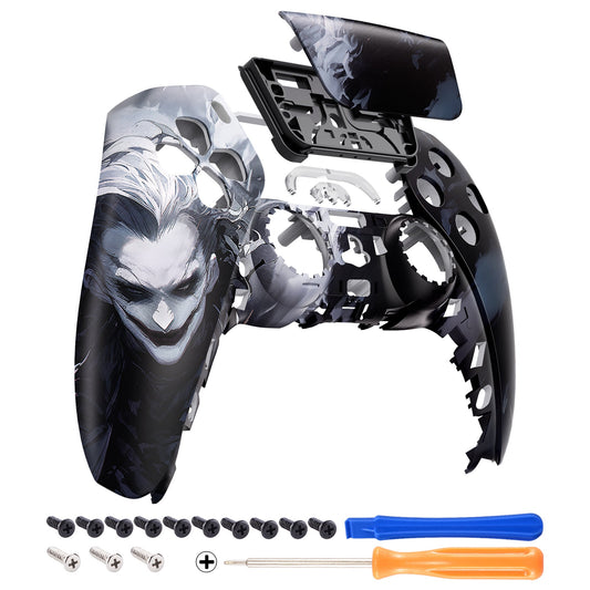 eXtremeRate Replacemen Front Housing Shell with Touchpad Compatible with PS5 Controller BDM-010/020/030/040 - The Dark Clown eXtremeRate