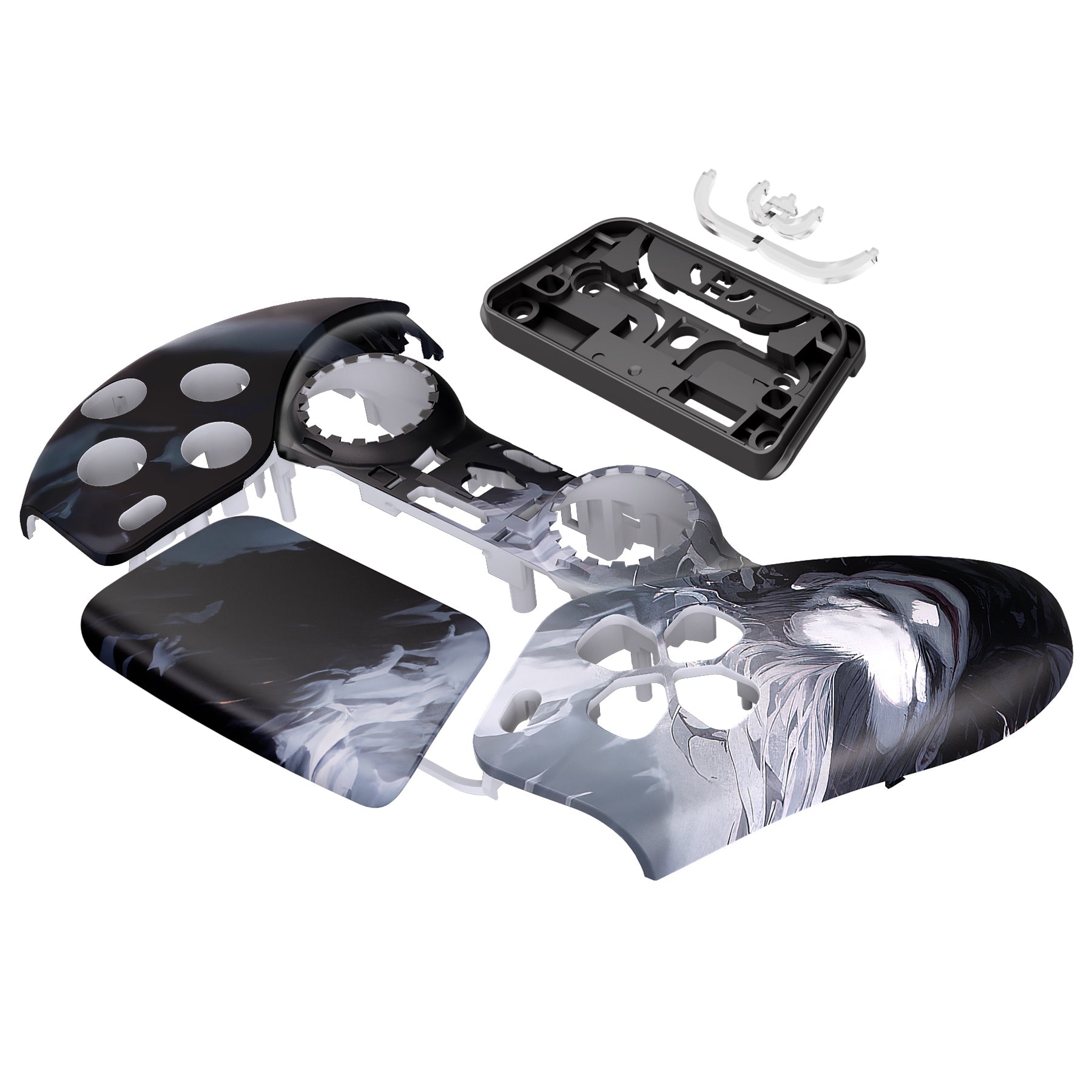 eXtremeRate Replacemen Front Housing Shell with Touchpad Compatible with PS5 Controller BDM-010/020/030/040 - The Dark Clown eXtremeRate